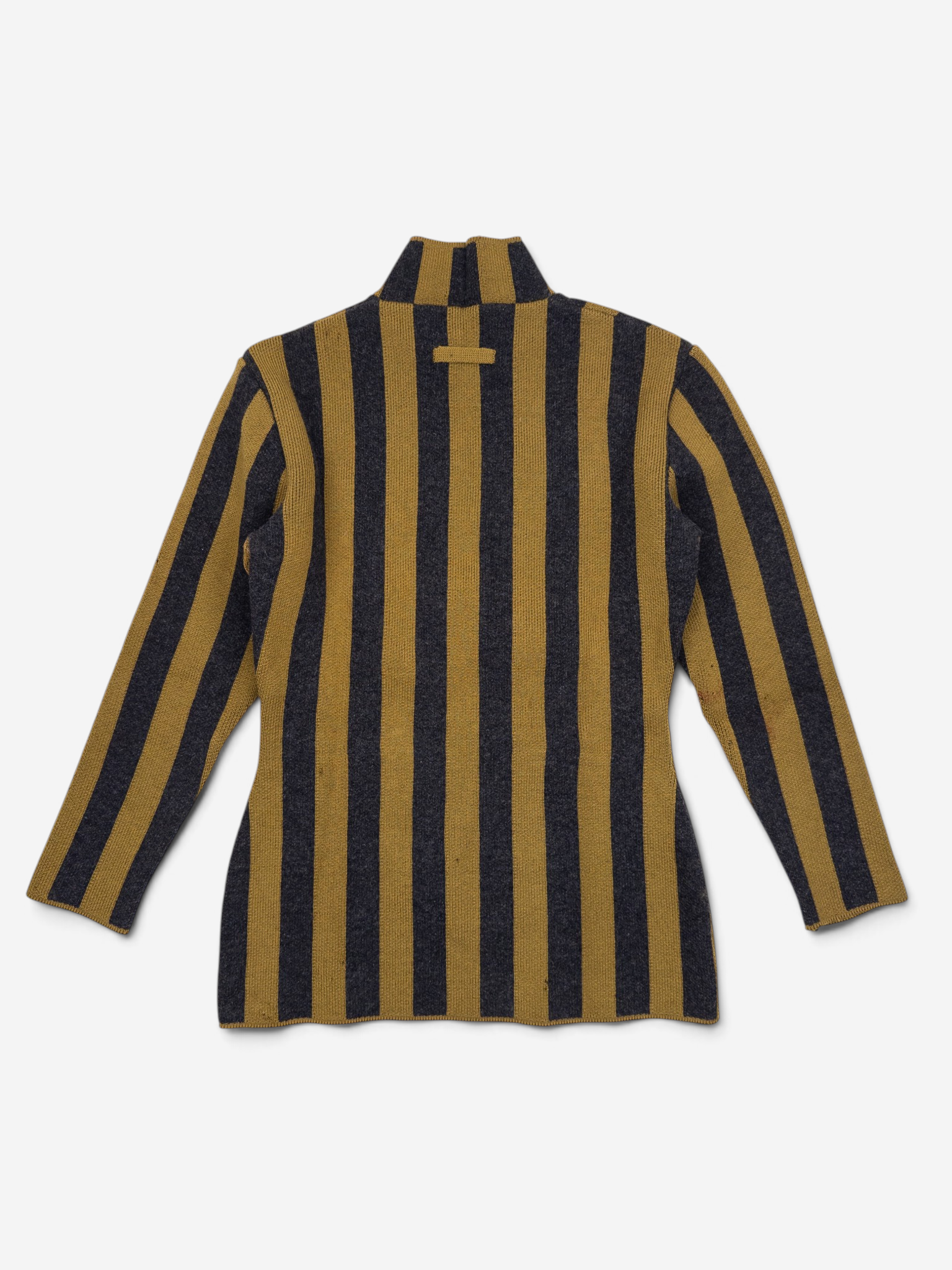 Jean Paul Gaultier AW86 Striped Number 2 Wrestler Mockneck Sweater – back view