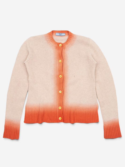 Prada AW11 Ombre Trim Knit Cardigan – front view