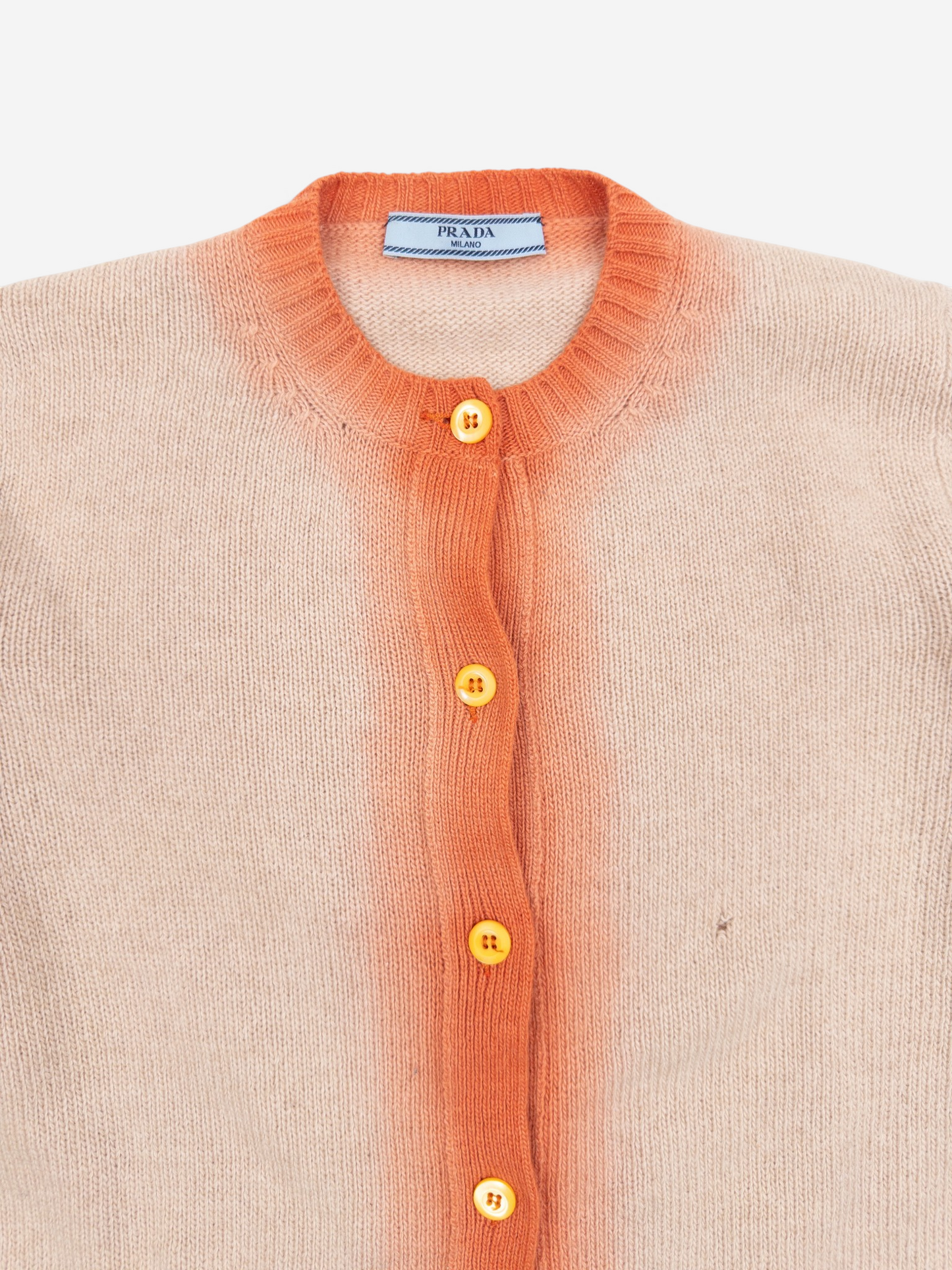 Prada AW11 Ombre Trim Knit Cardigan – button placket detail
