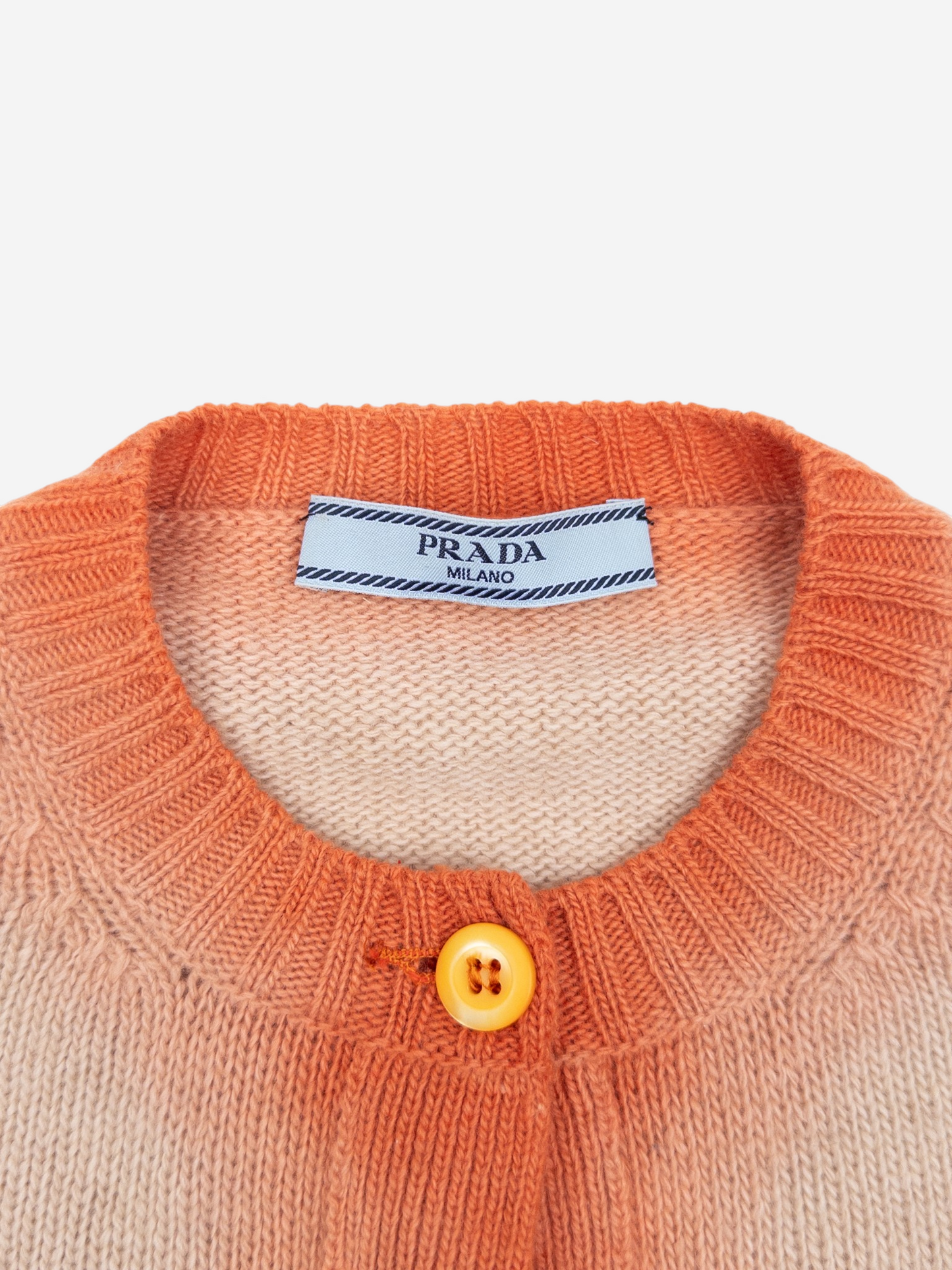 Prada AW11 Ombre Trim Knit Cardigan – brand label