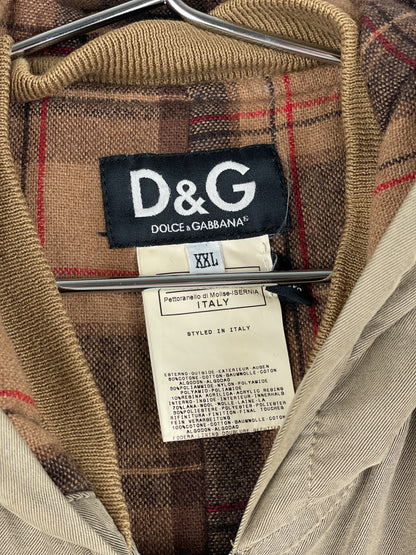 Dolce & Gabbana AW03 Hooded Zip-Sleeve Backzip Bomber Jacket
