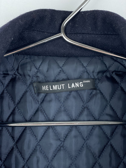 Helmut Lang AW97 Leather-Hem Pea Coat