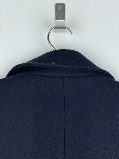 Helmut Lang AW97 Leather-Hem Pea Coat