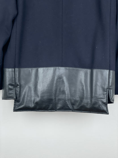 Helmut Lang AW97 Leather-Hem Pea Coat
