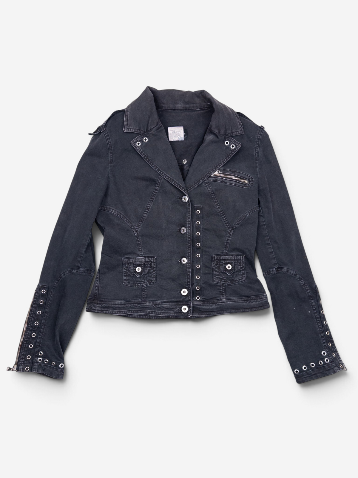Dolce Gabbana 2000s 3-Piece Bondage Denim Bustier Set – jacket front view