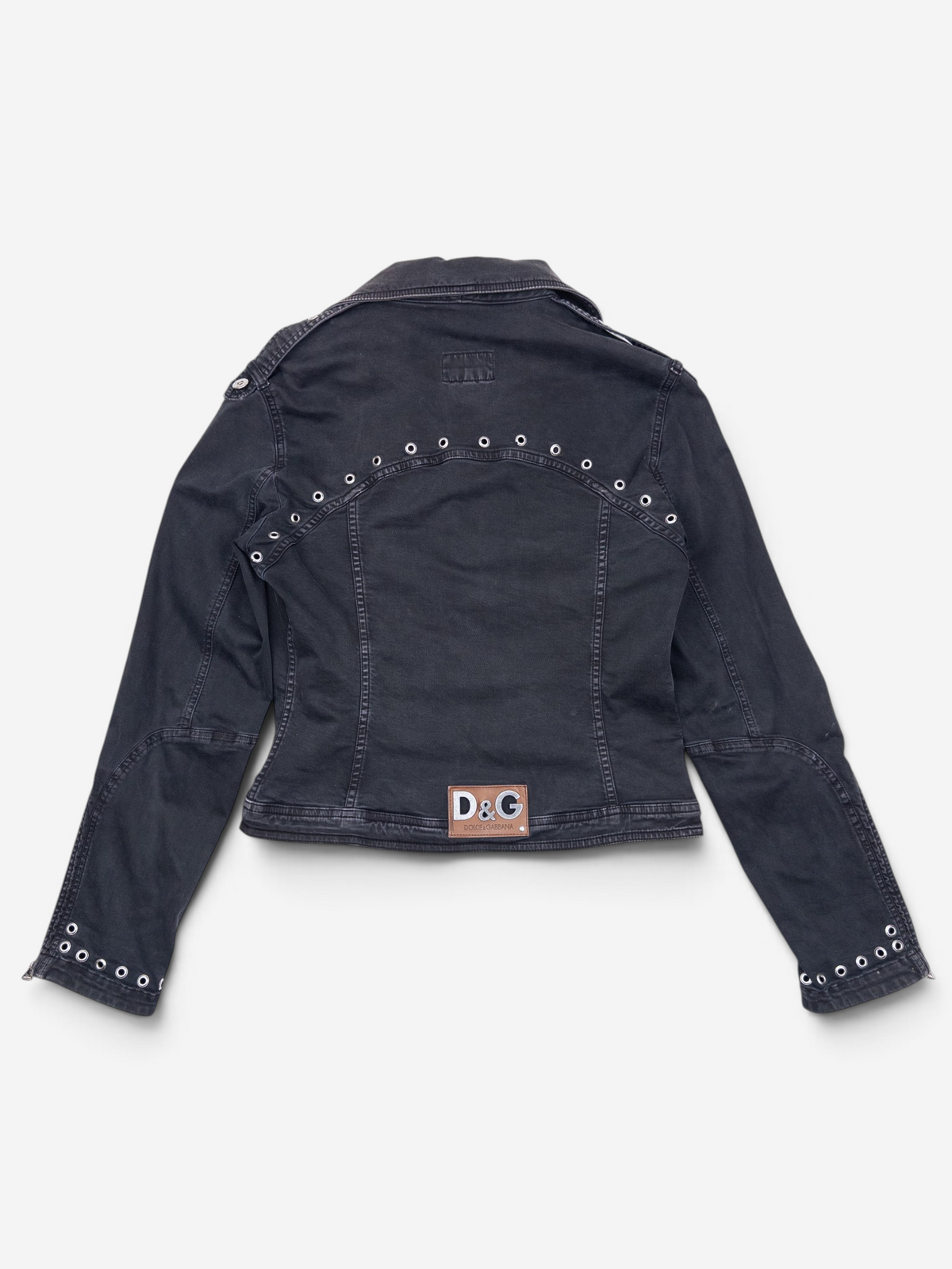 Dolce Gabbana 2000s 3-Piece Bondage Denim Bustier Set – jacket back view