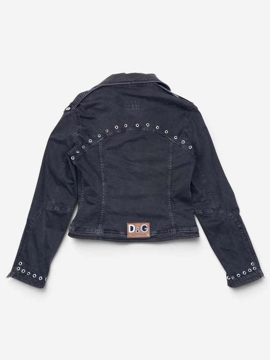 Dolce Gabbana 2000s 3-Piece Bondage Denim Bustier Set – jacket back view