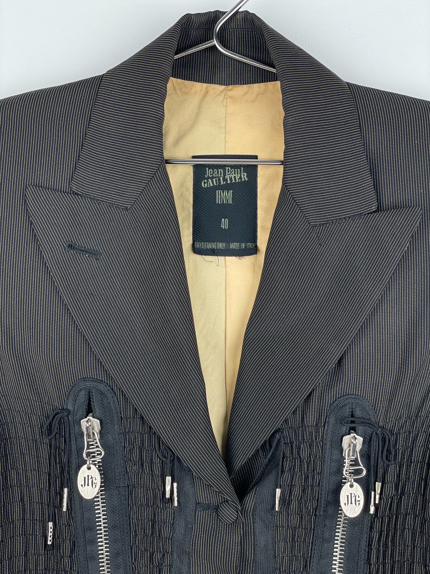 Jean Paul Gaultier AW89 ‘Femmes Entre Elles’ Deconstructed Bondage Multi-Zipper Blazer