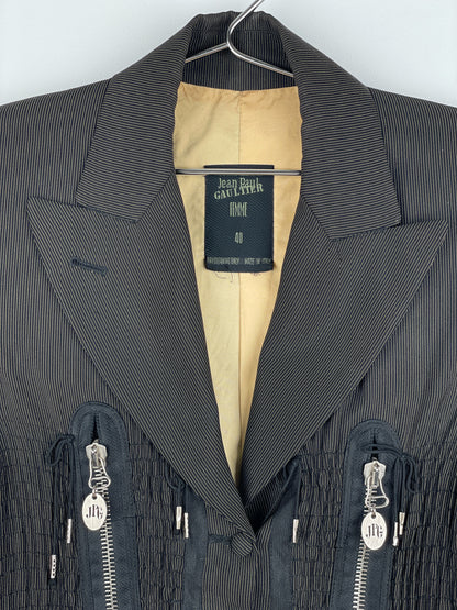 Jean Paul Gaultier AW89 ‘Femmes Entre Elles’ Deconstructed Bondage Multi-Zipper Blazer