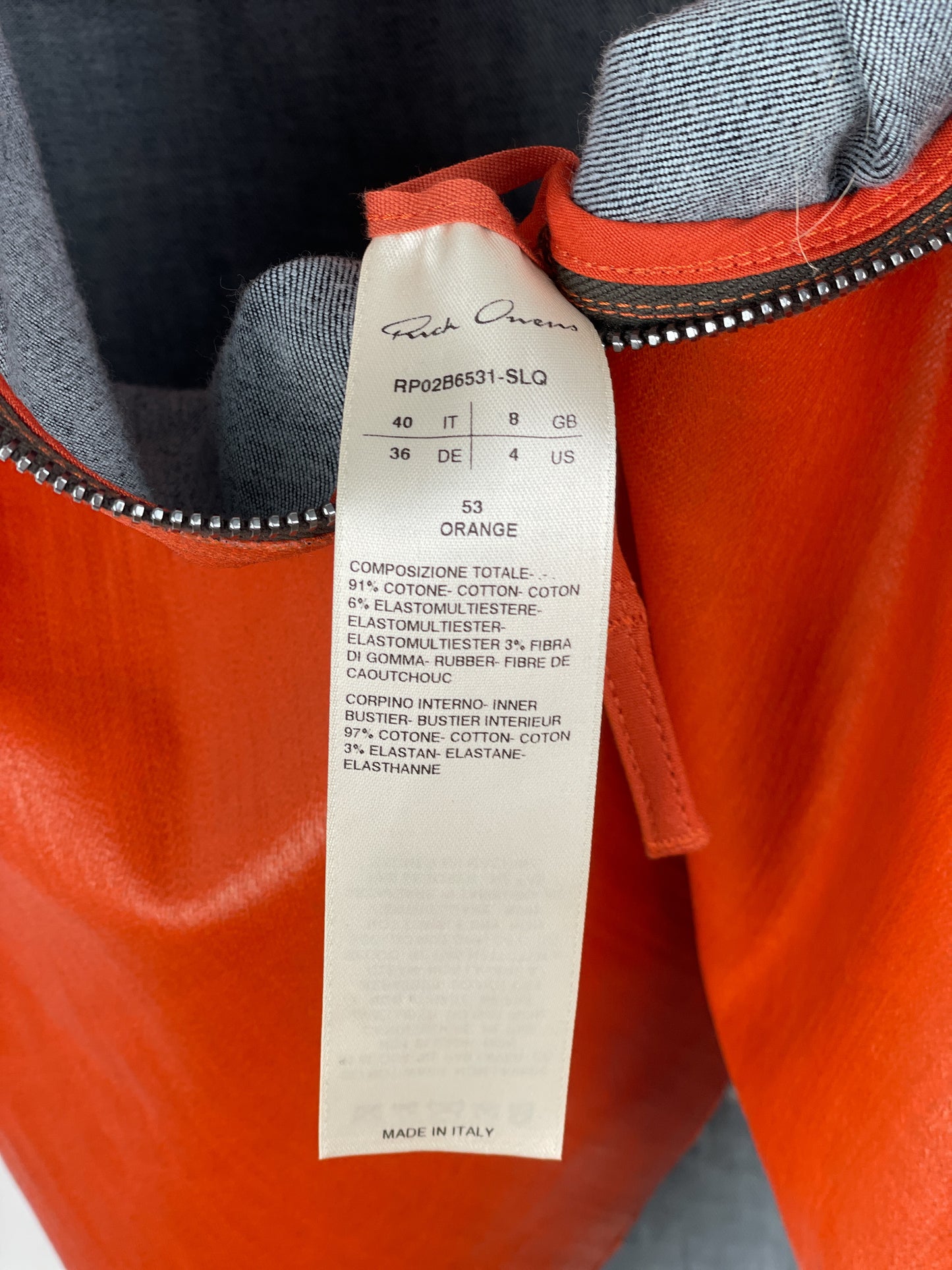 Rick Owens AW22 'Strobe' Coated Denim Prong Mini Dress