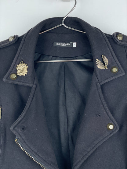 Balmain Military Patch Biker Jacket