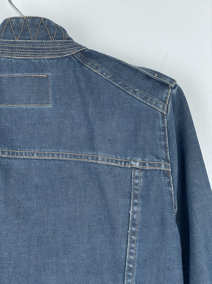 Gucci by Tom Ford SS02 Epaulettes Dark Denim Trucker Jacket