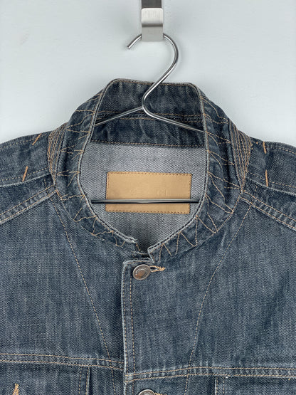 Gucci by Tom Ford SS02 Epaulettes Dark Denim Trucker Jacket