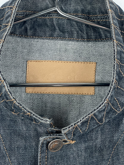 Gucci by Tom Ford SS02 Epaulettes Dark Denim Trucker Jacket