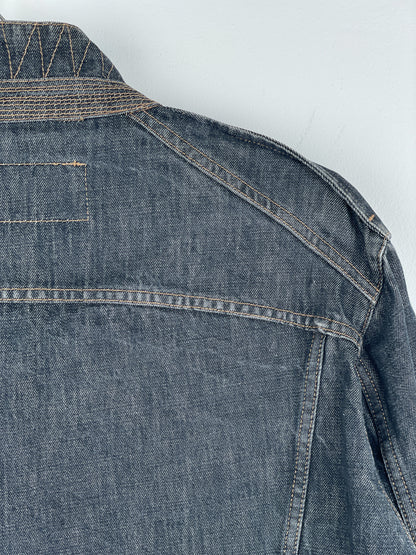 Gucci by Tom Ford SS02 Epaulettes Dark Denim Trucker Jacket