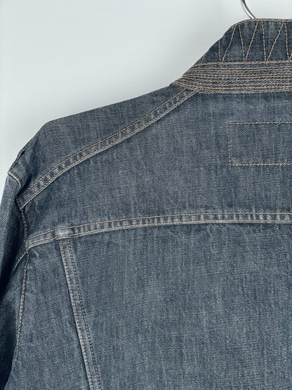 Gucci by Tom Ford SS02 Epaulettes Dark Denim Trucker Jacket