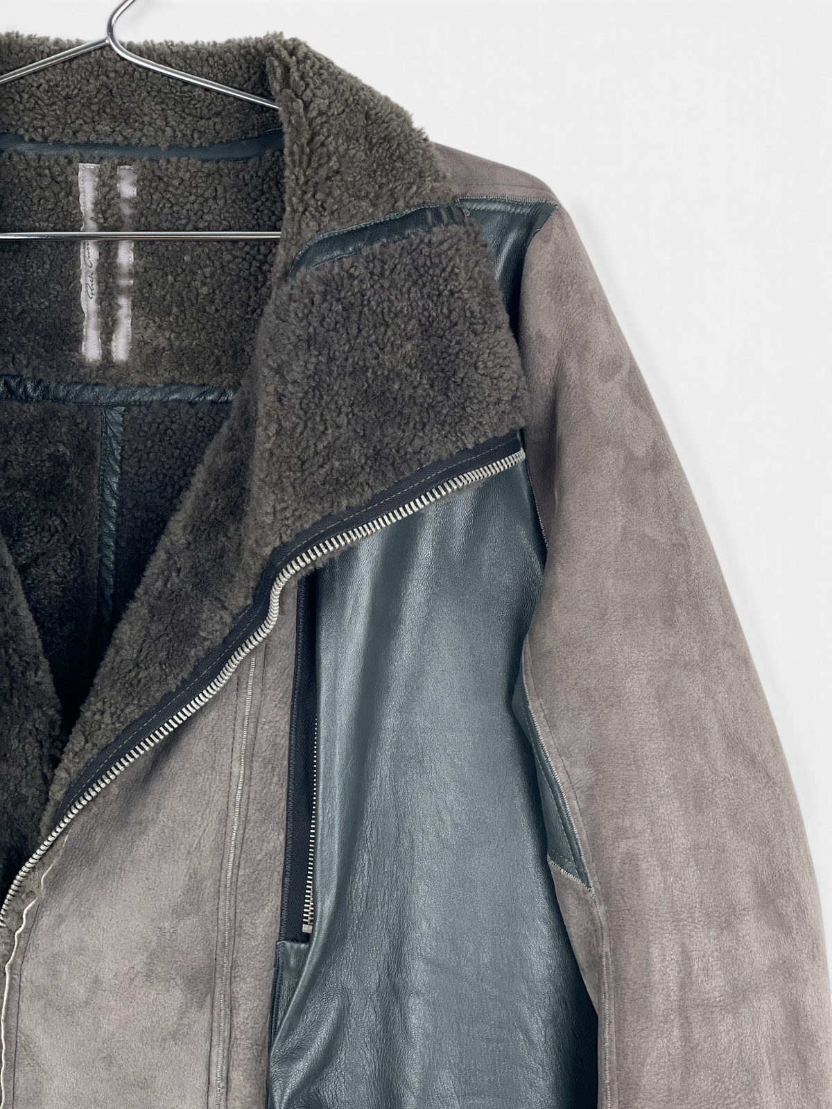 Rick Owens Sample Shearling Leather Coat