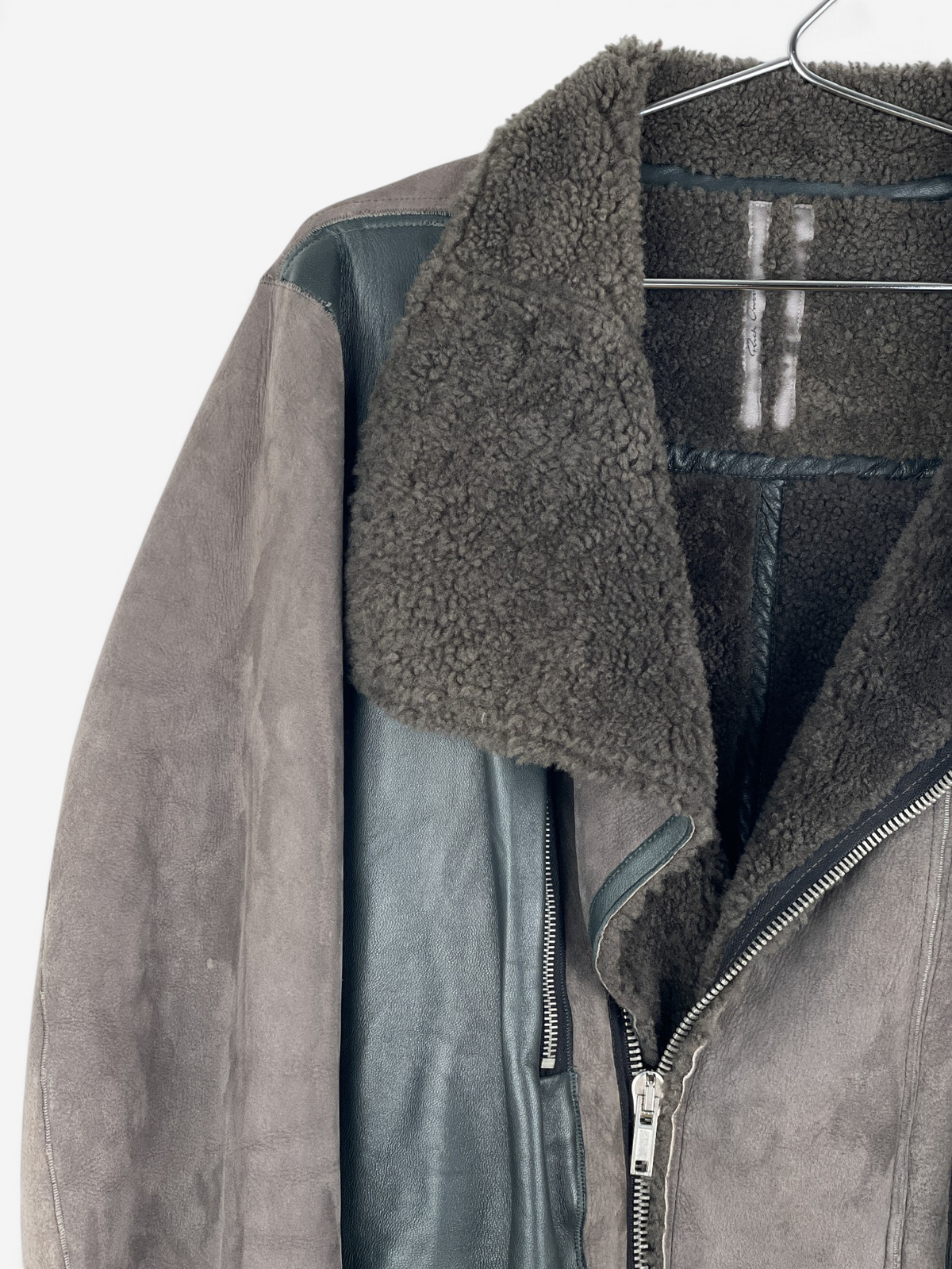 Rick Owens Sample Shearling Leather Coat