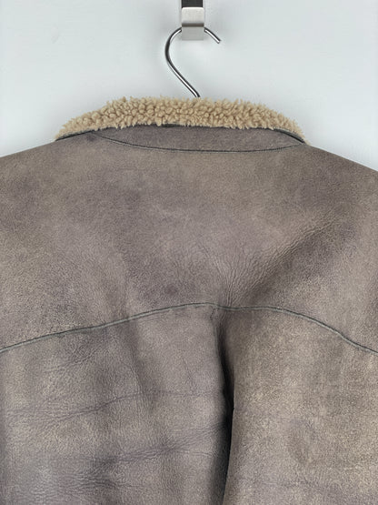 Rick Owens AW10 'Gleam' Belted Shearling Leather Jacket