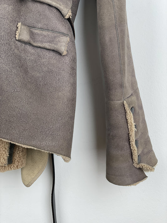 Rick Owens AW10 'Gleam' Belted Shearling Leather Jacket – photo 16