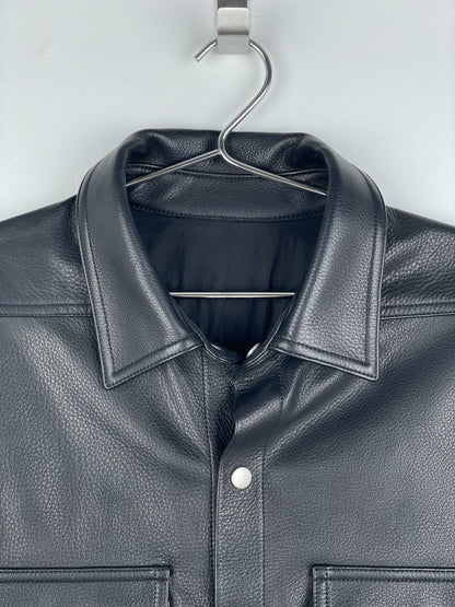Rick Owens AW22 'Strobe' Leather Porterville Overshirt