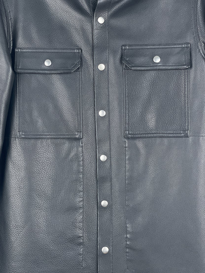 Rick Owens AW22 'Strobe' Leather Porterville Overshirt