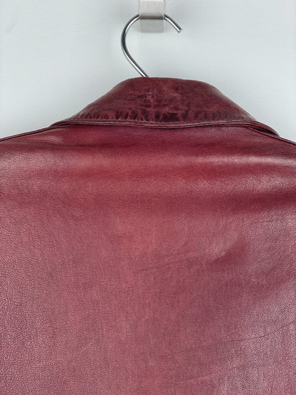 Balmain AW13 Decarnin Oxblood Biker Leather Jacket