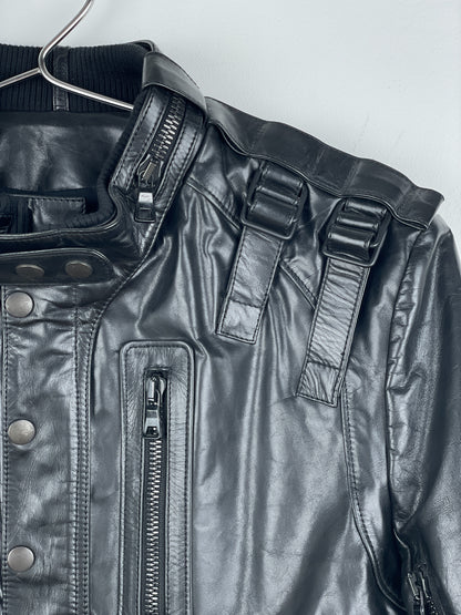 Balmain SS10 Decarnin Bondage Strap Militant Leather Jacket