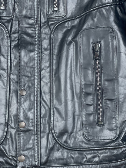Balmain SS10 Decarnin Bondage Strap Militant Leather Jacket