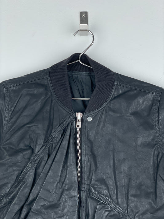Rick Owens SS16 'Cyclops' Draped Ripple Leather Bomber Jacket – photo 3