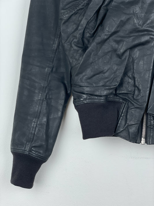 Rick Owens SS16 'Cyclops' Draped Ripple Leather Bomber Jacket – photo 7