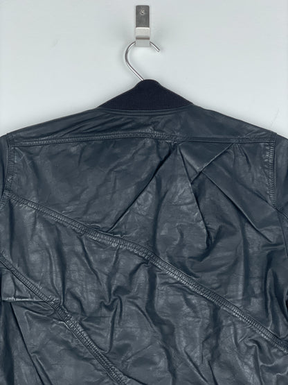 Rick Owens SS16 'Cyclops' Draped Ripple Leather Bomber Jacket