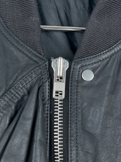 Rick Owens SS16 'Cyclops' Draped Ripple Leather Bomber Jacket