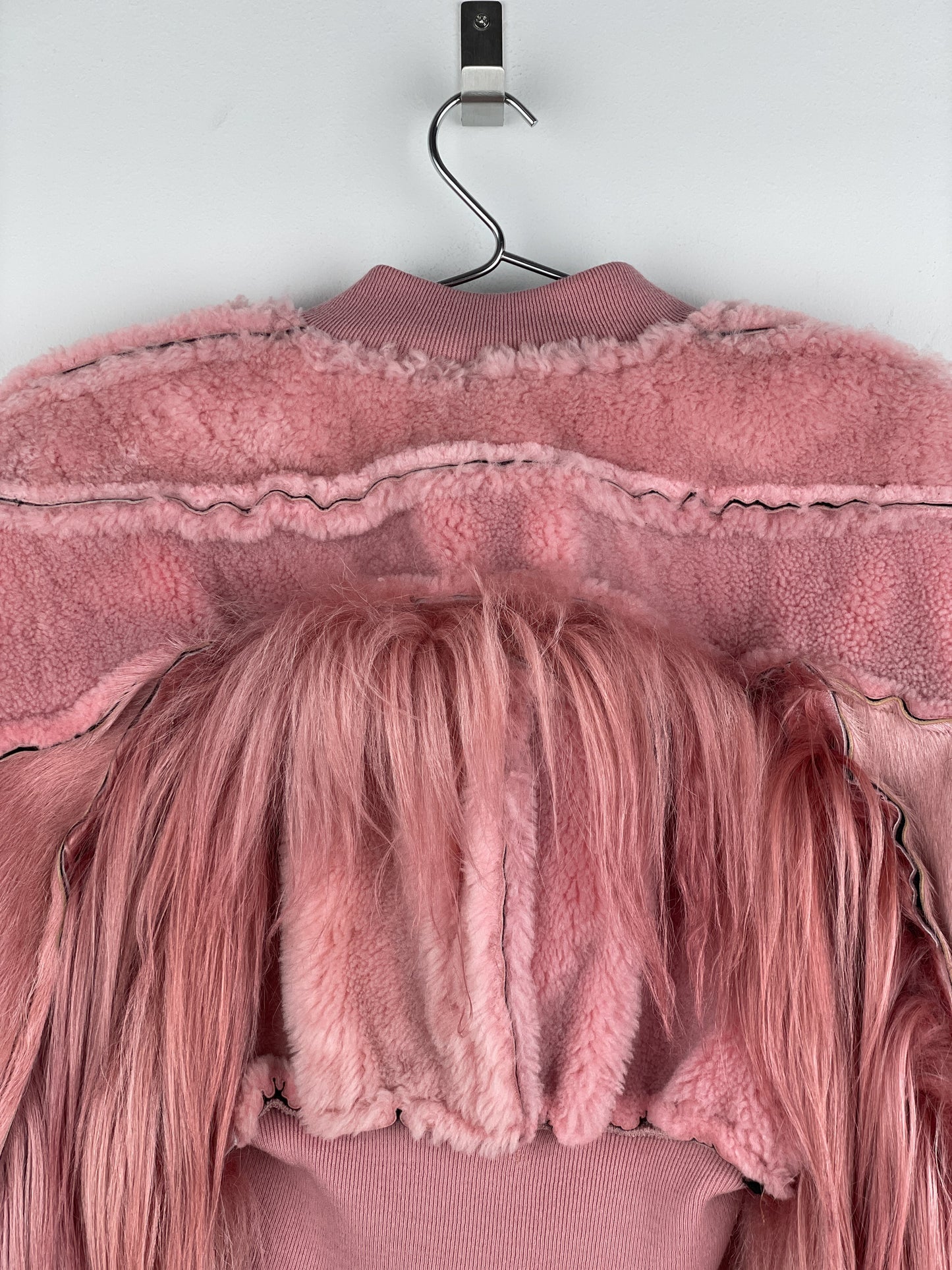 Rick Owens AW22 'Strobe' Cropped Collage Pony Hair Fur Bomber Jacket