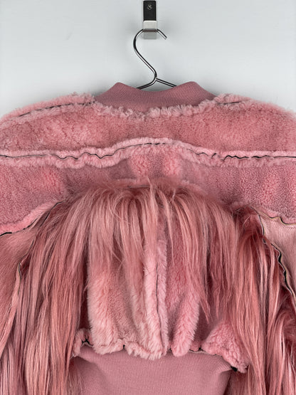 Rick Owens AW22 'Strobe' Cropped Collage Pony Hair Fur Bomber Jacket