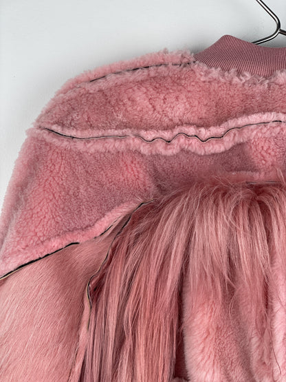 Rick Owens AW22 'Strobe' Cropped Collage Pony Hair Fur Bomber Jacket