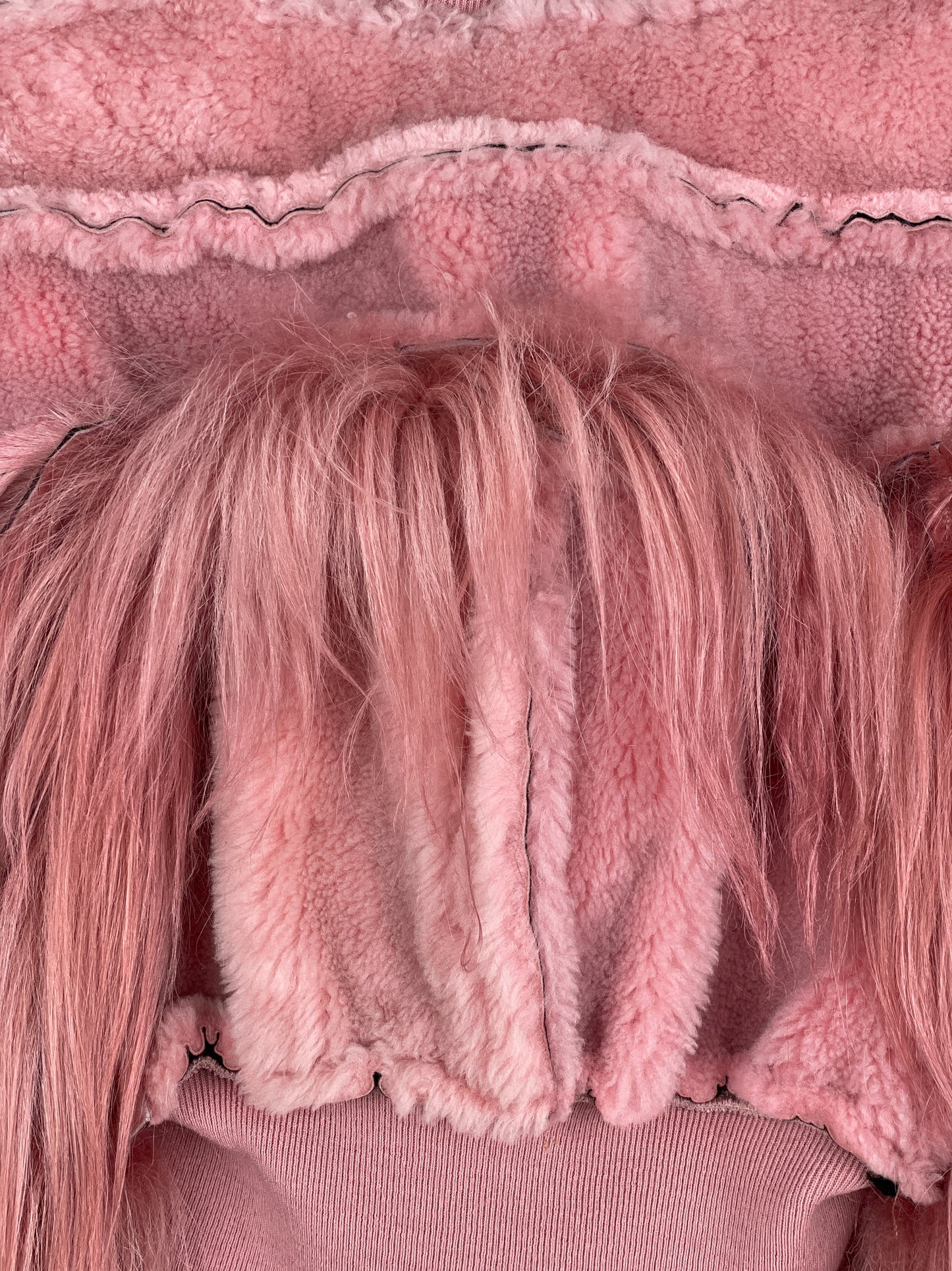 Rick Owens AW22 'Strobe' Cropped Collage Pony Hair Fur Bomber Jacket