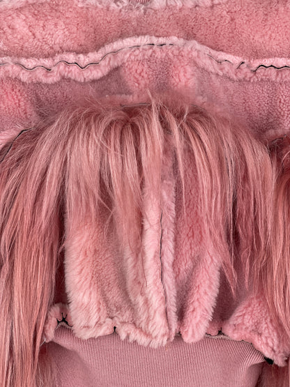 Rick Owens AW22 'Strobe' Cropped Collage Pony Hair Fur Bomber Jacket