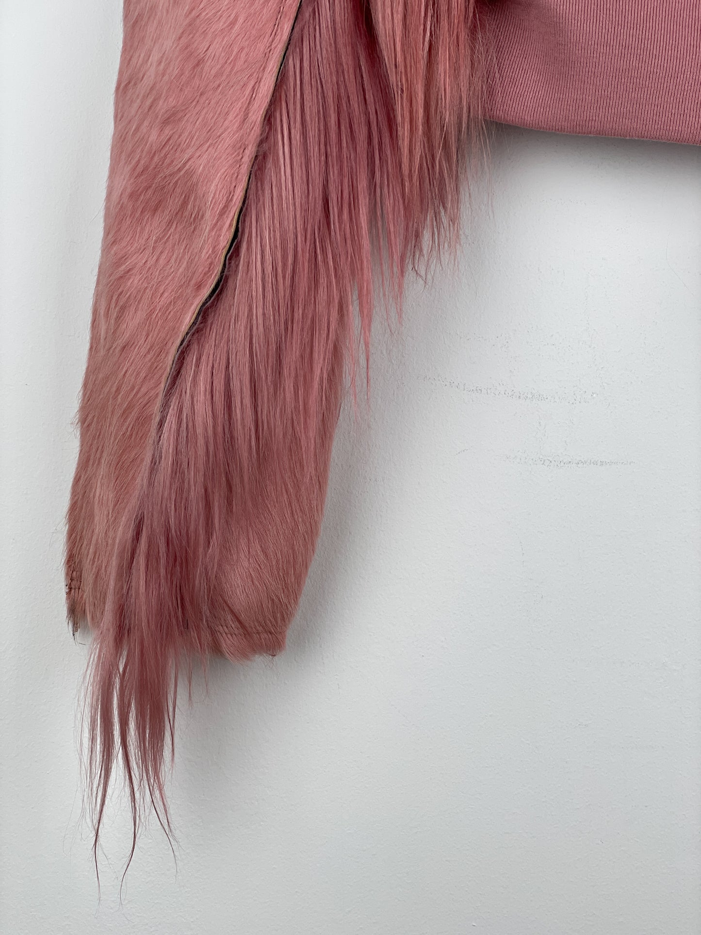 Rick Owens AW22 'Strobe' Cropped Collage Pony Hair Fur Bomber Jacket