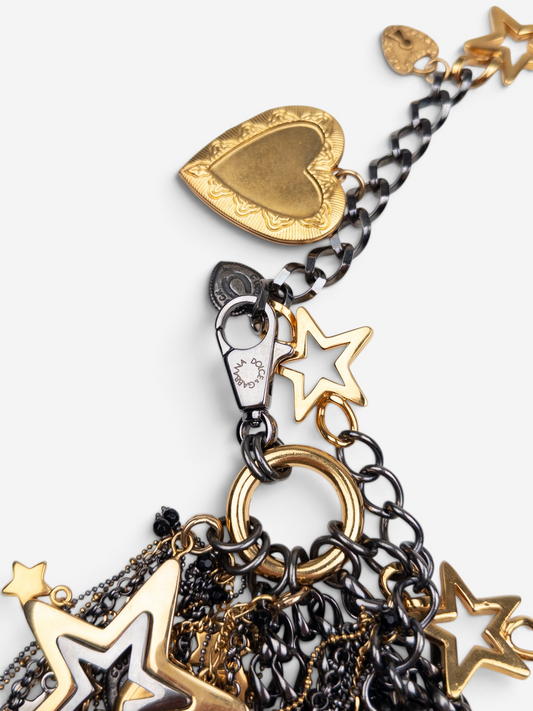 Dolce & Gabbana 2000s Multi-Chain Hearts & Stars Charm Statement Necklace – photo 9
