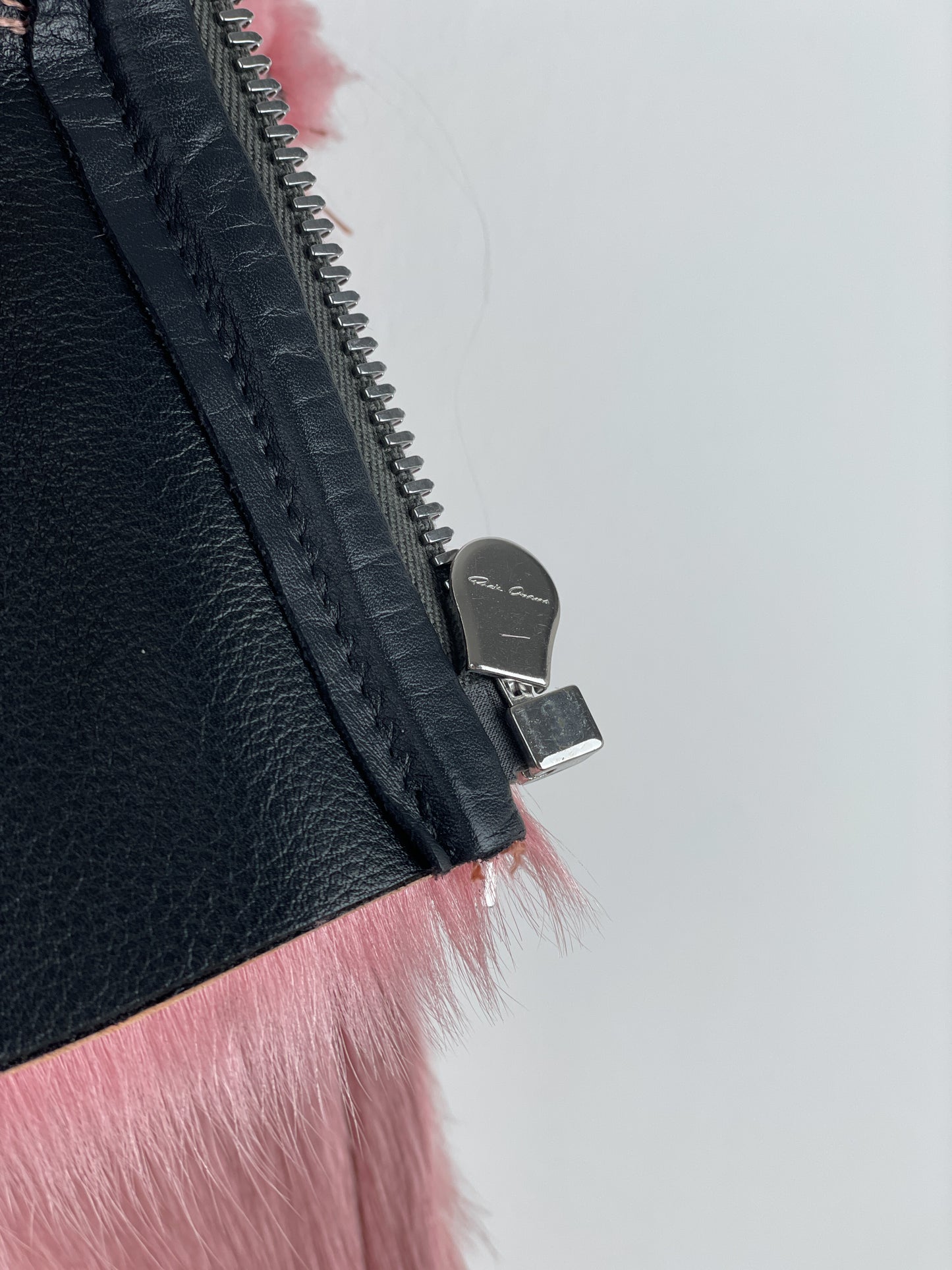 Rick Owens AW22 'Strobe' Cropped Collage Pony Hair Fur Bomber Jacket