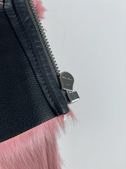 Rick Owens AW22 'Strobe' Cropped Collage Pony Hair Fur Bomber Jacket