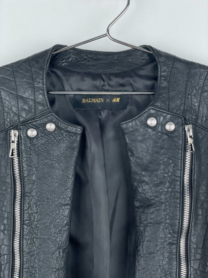Balmain x H&M AW15 Double-Zipper Biker Leather Jacket