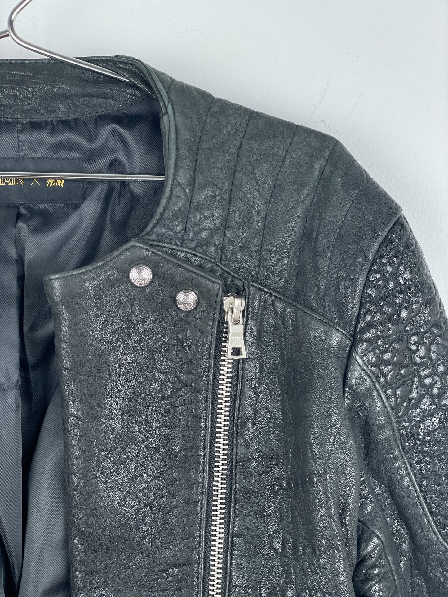 Balmain x H&M AW15 Double-Zipper Biker Leather Jacket
