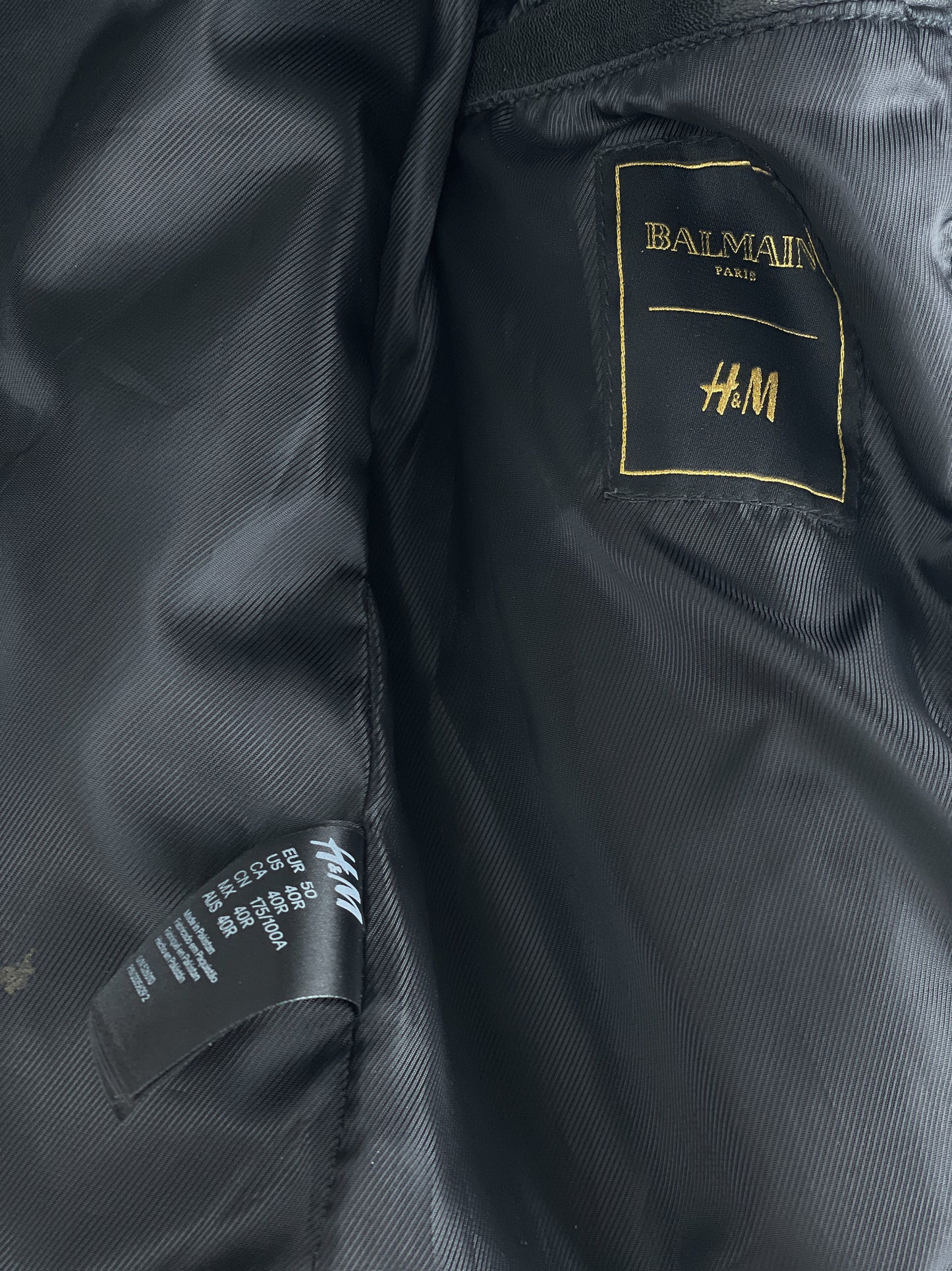 Balmain x H&M AW15 Double-Zipper Biker Leather Jacket