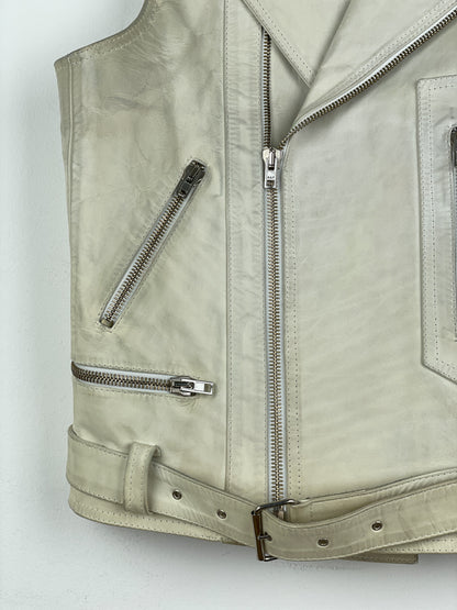 RAF by Raf Simons AW05 Sleeveless Leather Moto Biker Vest