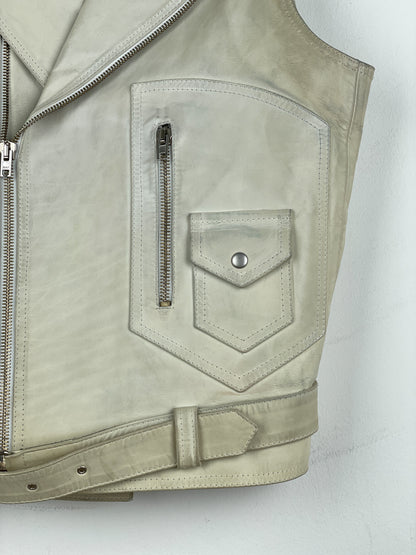 RAF by Raf Simons AW05 Sleeveless Leather Moto Biker Vest