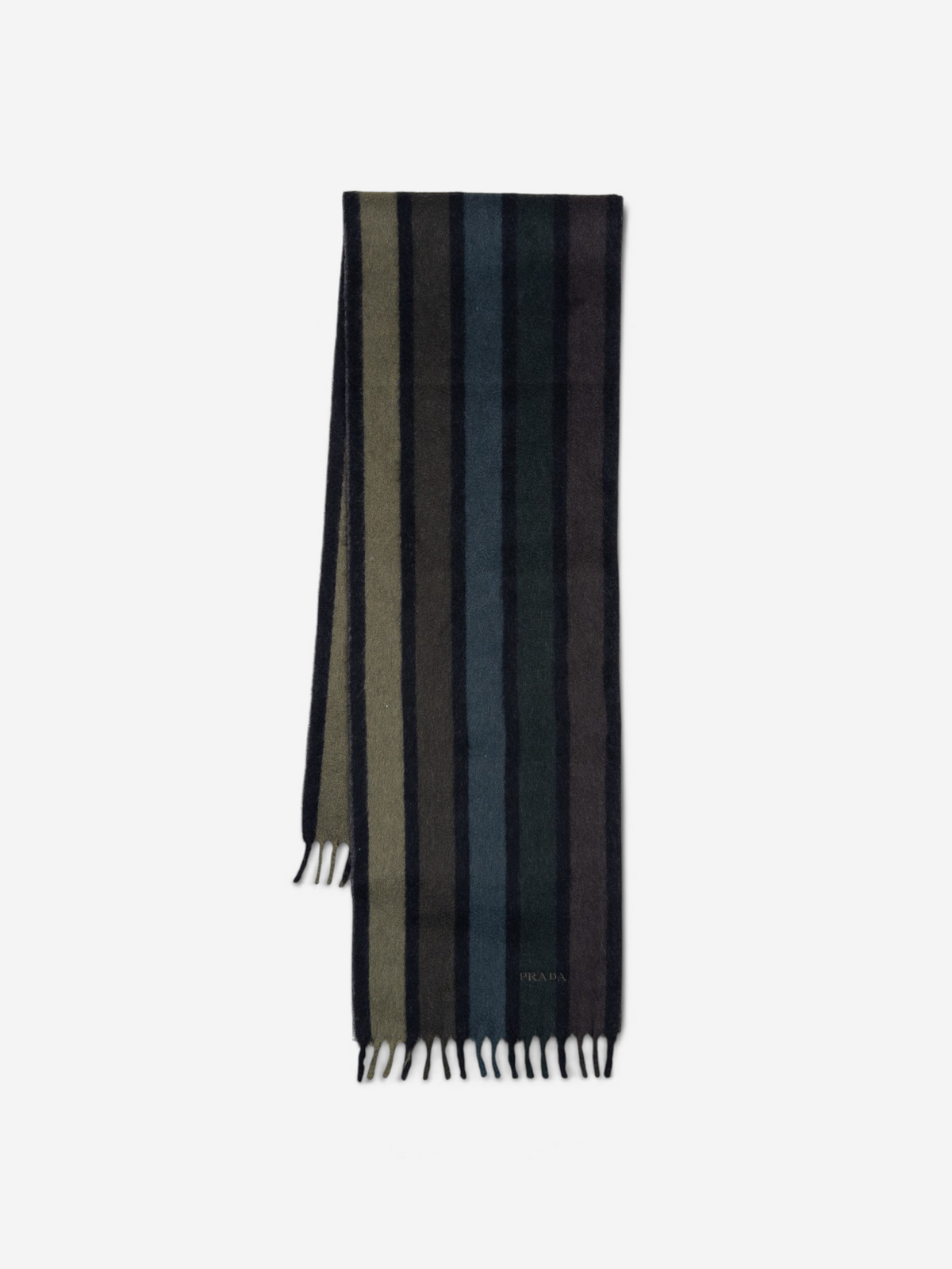 Prada AW07 Fuzzy Striped Scarf – front view