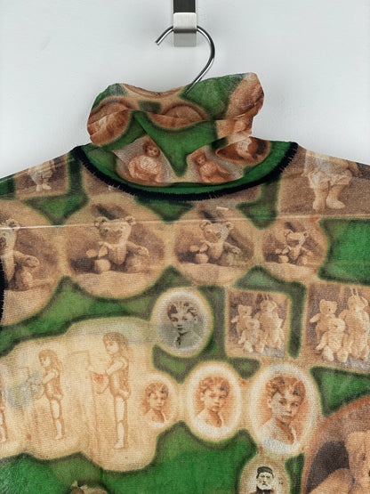 Jean Paul Gaultier 1990s Doll/Teddy Museum Turtleneck Mesh Longsleeve