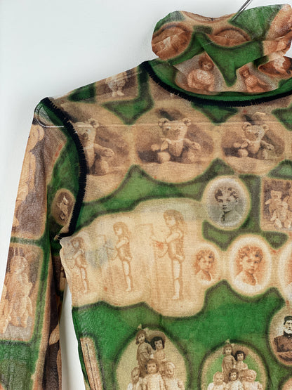 Jean Paul Gaultier 1990s Doll/Teddy Museum Turtleneck Mesh Longsleeve